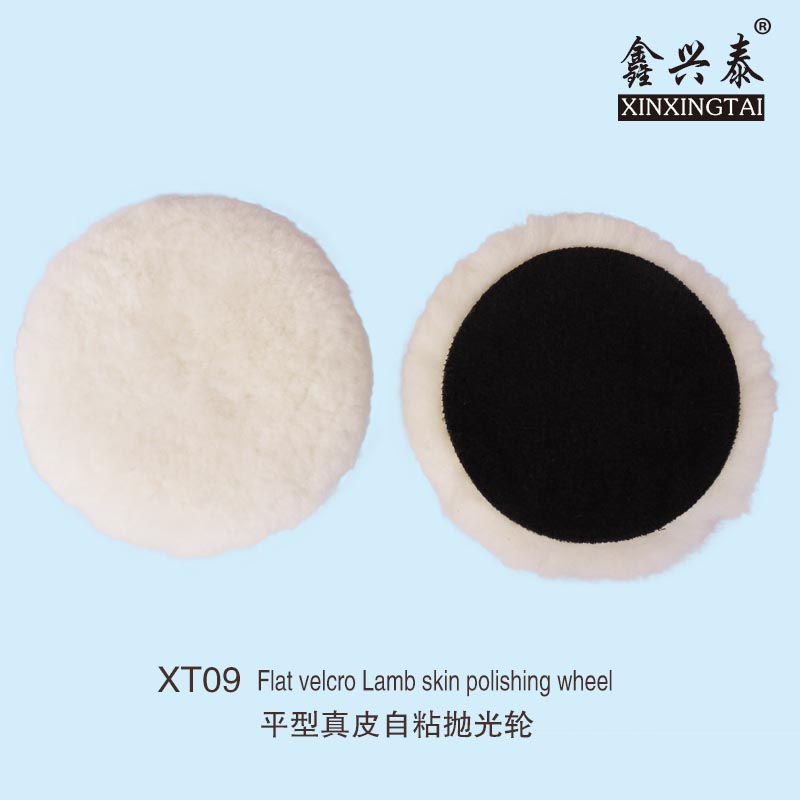 XT09 Flat Velcro lamb skin  wool polishing pad/wh